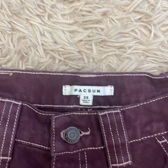 Pacsun burgundy denim shorts (size: 26) - Picture 2 of 2